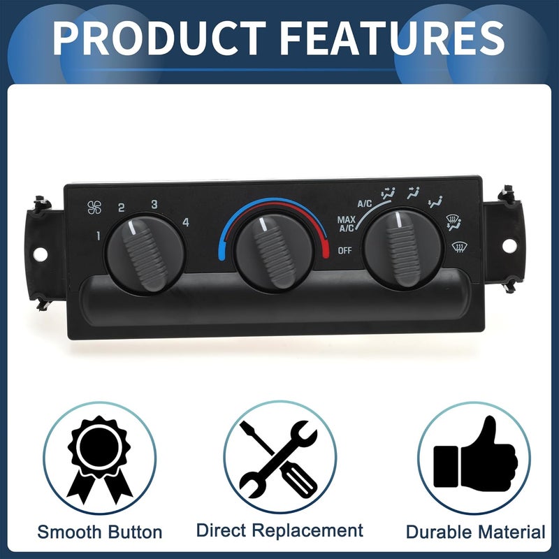 SWITCHRISE No.16233939A Climate Control Module with Removal Tool for Chevrolet S10 for GMC Sonoma Heater A/C Climate Control Panel Black - Image 5